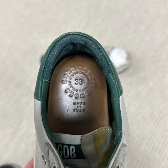 Golden goose size 38 color grey white green and navy star - Picture 6 of 6